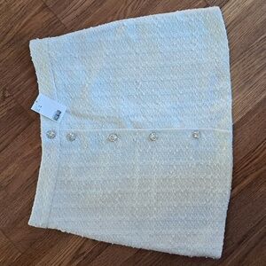 H&M - Womens Embellished Cream Button-Up Skirt. Size 16 NWT